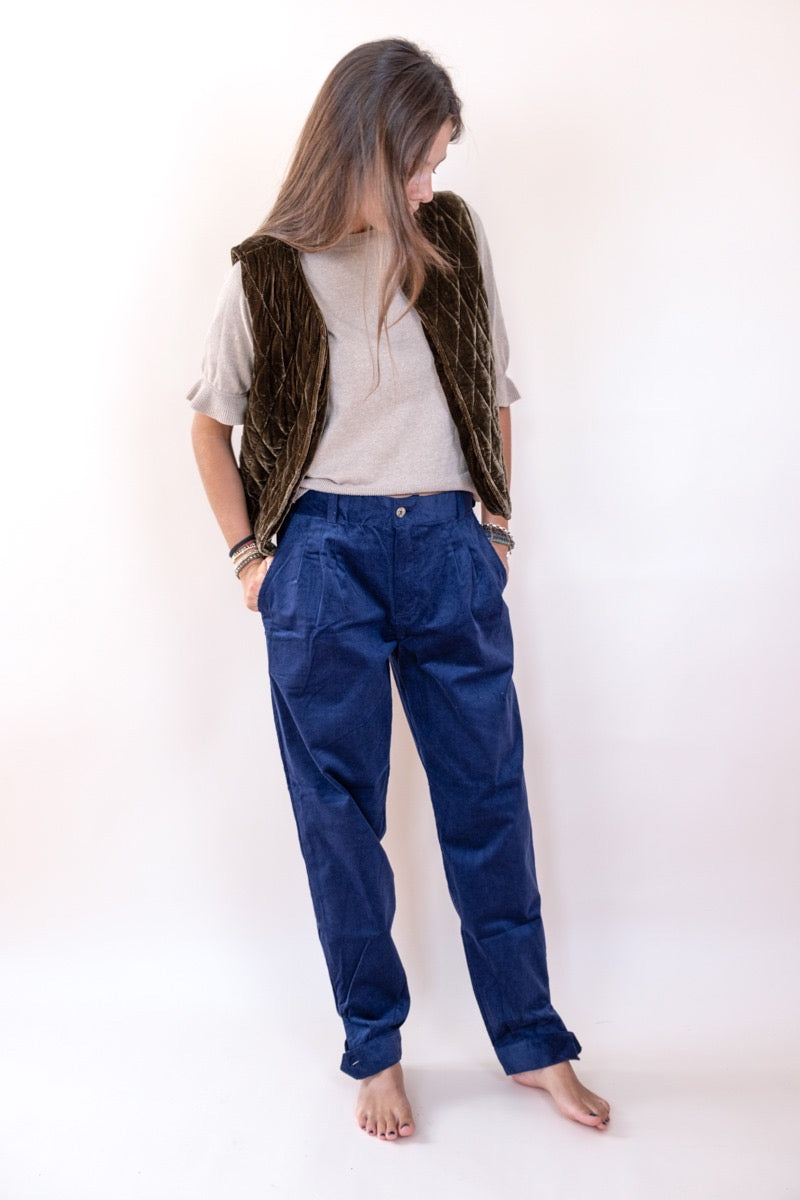 Bombacha de campo de pana azul –