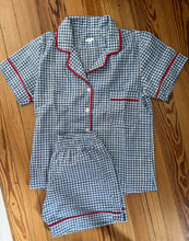 Cargar imagen en el visor de la galería, Pre venta- Pijama corto cuadrillé azul de mujer
