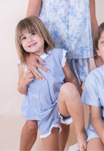 Cargar imagen en el visor de la galería, Pijama lagos azul rayado de niña
