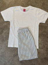 Cargar imagen en el visor de la galería, Pijama rayado blanco y gris de varón
