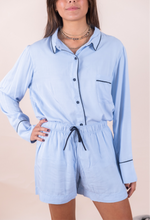Cargar imagen en el visor de la galería, Pijama Paula celeste- PRE VENTA
