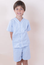 Cargar imagen en el visor de la galería, Pijama Oxford celeste de varón
