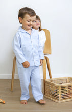 Cargar imagen en el visor de la galería, Pijama interlock celeste de varón
