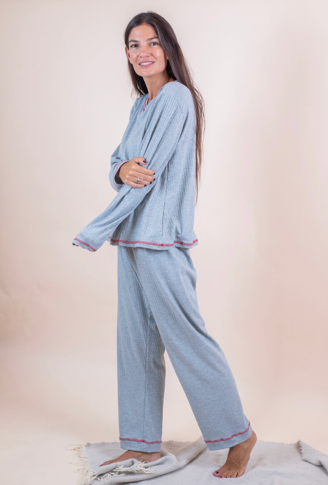 Pijama Rib gris